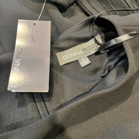 Donna Ricco NWT Black Long Sleeve Dress Size 14 - Picture 9 of 9